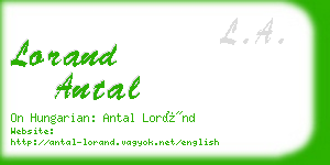 lorand antal business card